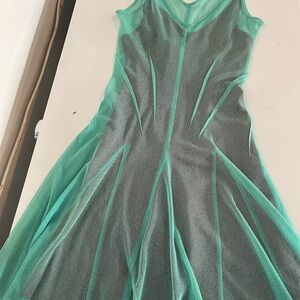 Elegant Green Mesh Dress